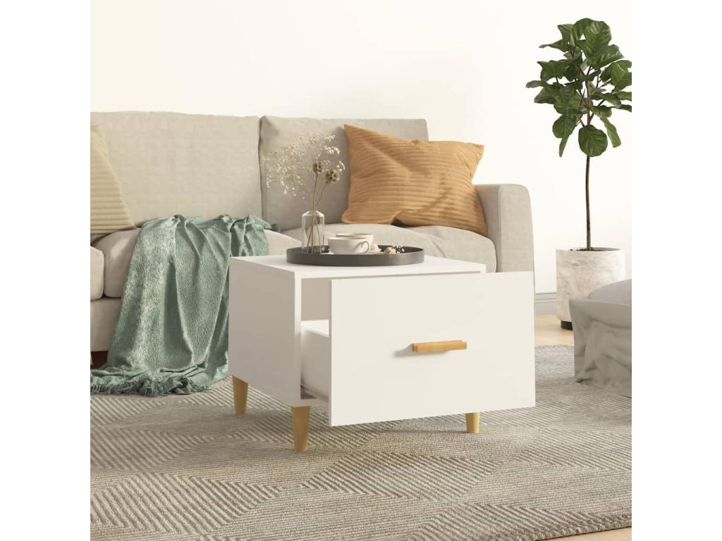 White coffee table 50x50x40 cm Engineered wood