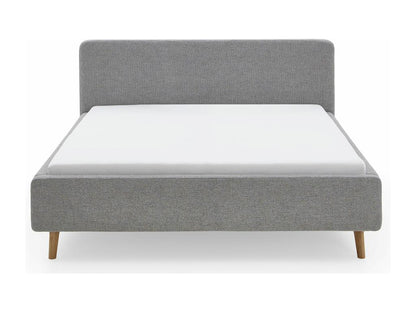 Upholstered adult bed 180x200cm with grey fabric headboard -L- 200 xW- 218 xH- 105cm