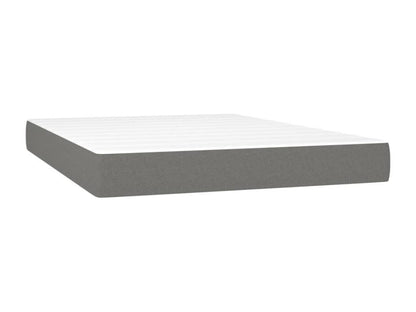 Upholstered bed base with mattress, dark grey, 140x200cm, fabric
