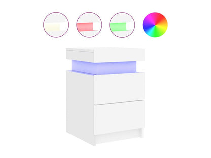 Bedside table with white LED lighting, 35x39x55 cm