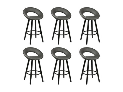 Meubiana - Set of 6 Grey and Black Stools
