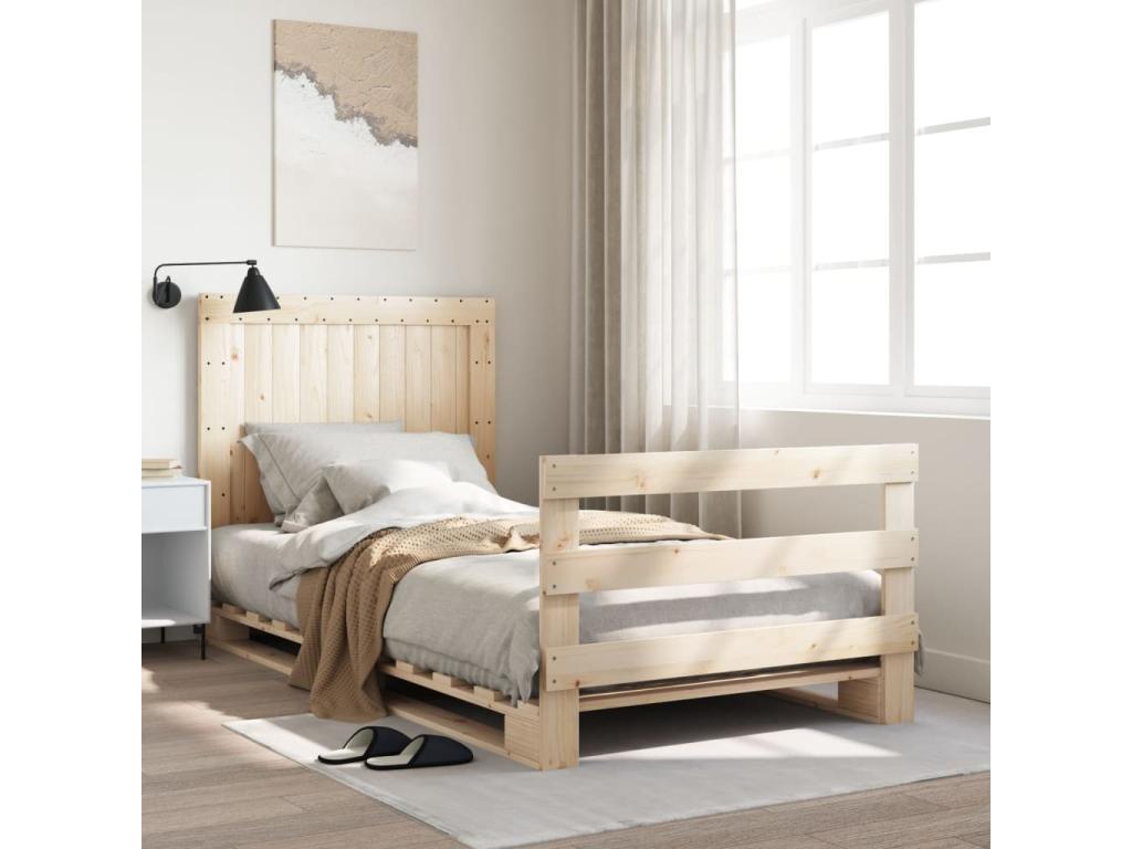 Bed frame without mattress with headboard 100x200 cm