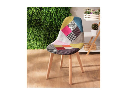 Meubiana fabric chair with light solid beech legs