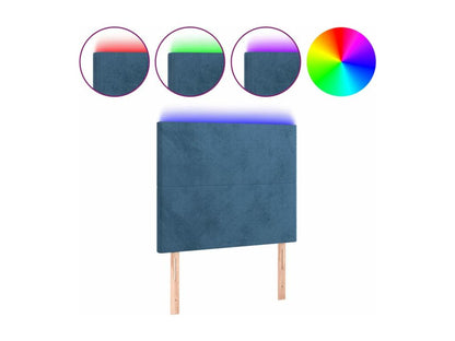Dark Blue LED Headboard 80x5x118/128 cm Velvet