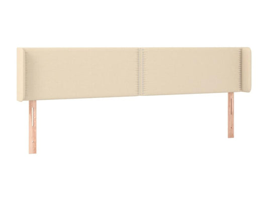 Cream LED Headboard 203x16x78/88 cm Fabric