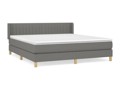 Upholstered bed base with mattress, dark grey, 160x200cm, fabric