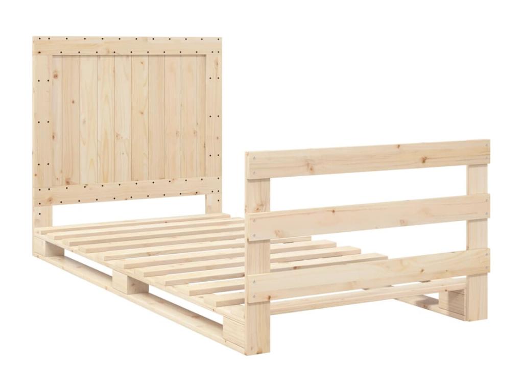 Bed frame without mattress with headboard 100x200 cm