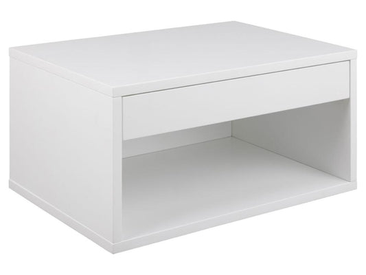 Homzora Nightstand with 1 Drawer and 1 Storage Shelf, White.