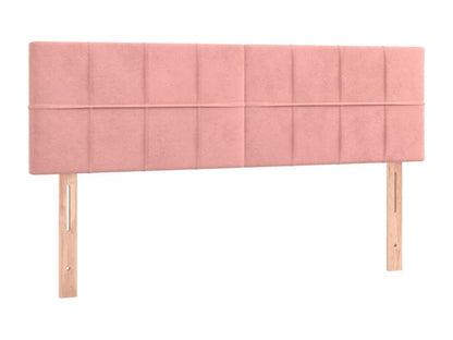 Upholstered bed base with mattress and LED light, Pink, 140x190 cm, Velvet