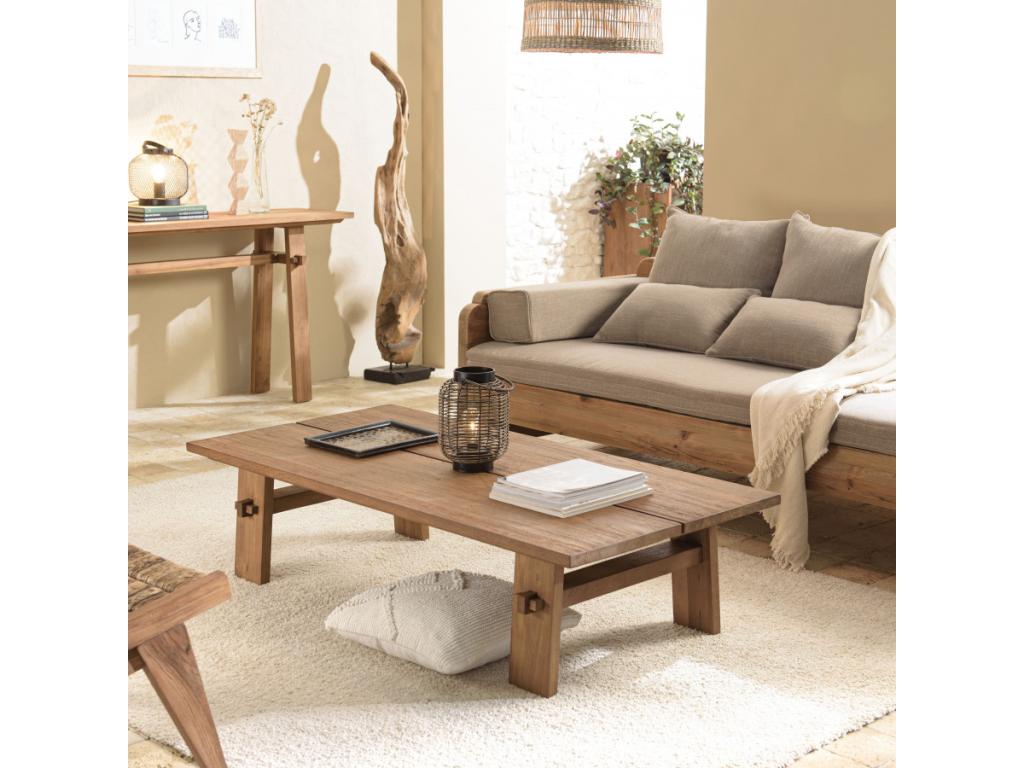 Meubiana - Rectangular coffee table 140x70cm in recycled teak wood