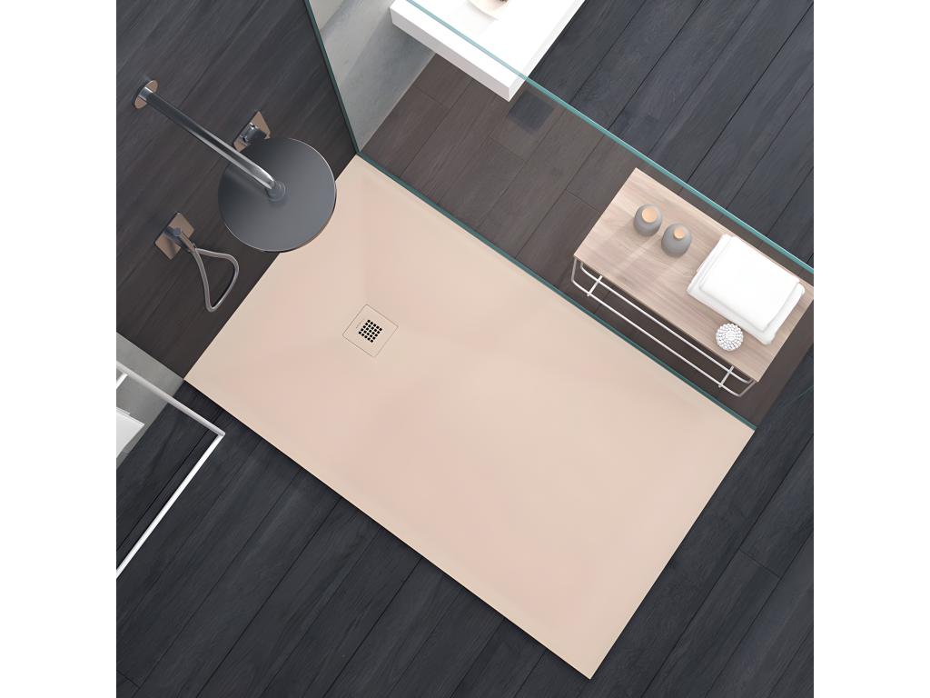 Homzora Plus smooth cream shower tray with colour grid - 170x70 cm