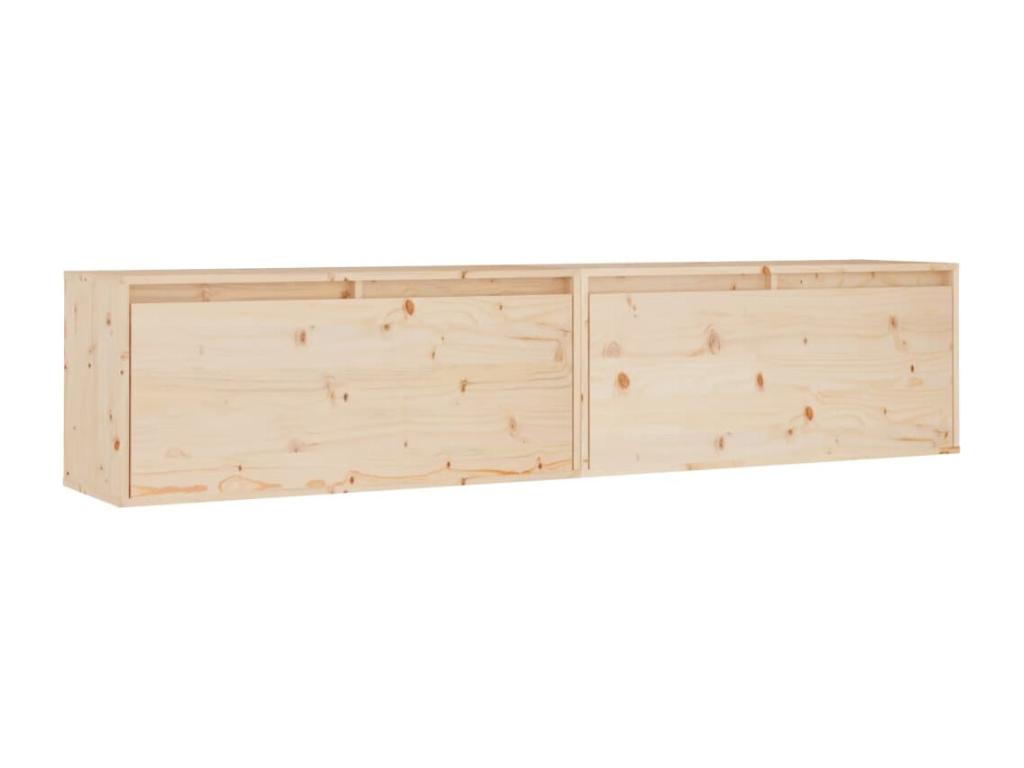 2-piece wall cabinets, 80x30x35 cm, solid pine wood
