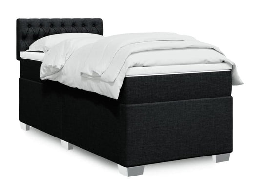 Meubiana bed base and mattress, black, 80x200 cm, fabric