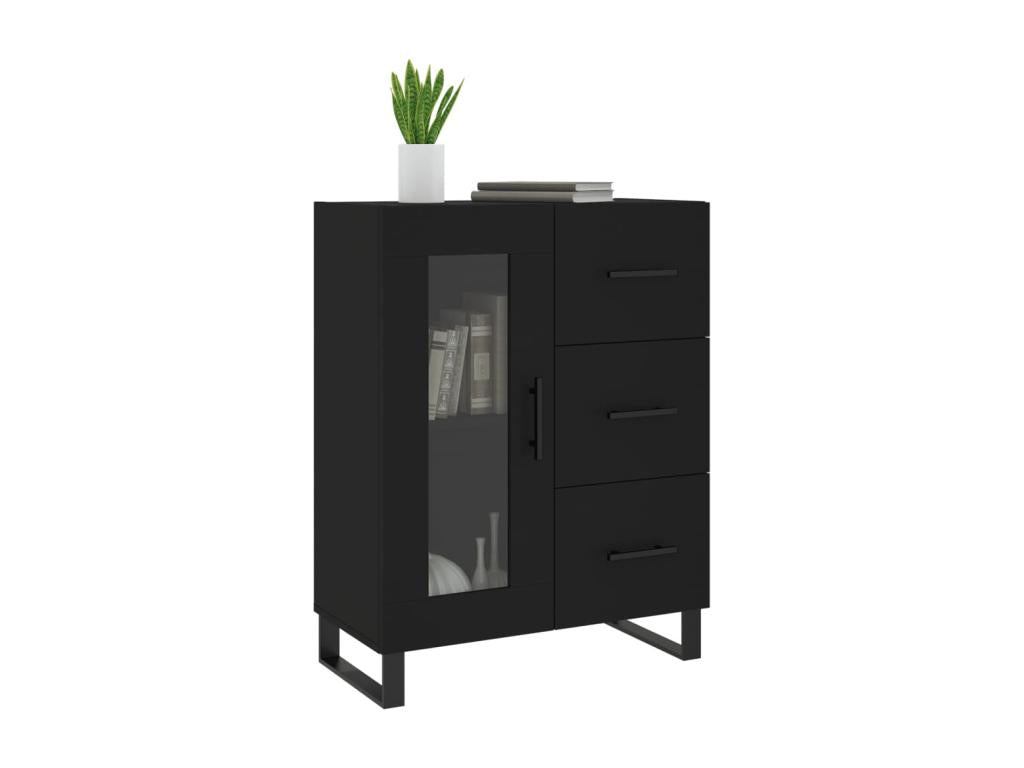 Black sideboard 69.5x34x90 cm engineered wood