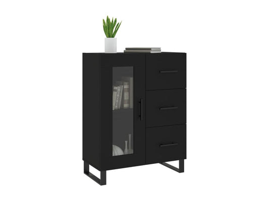 Black sideboard 69.5x34x90 cm engineered wood