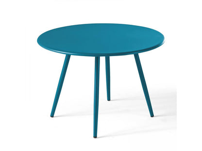 Set of 2 round blue steel coffee tables Homzora