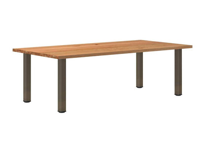 Rectangular light brown solid oak wood dining table