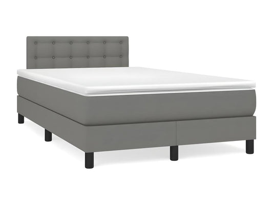 Homzora bed base with dark grey mattress 120x190cm fabric