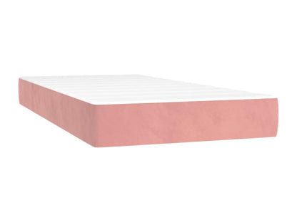 Meubiana bed base with mattress and LED light, Pink, 100x200 cm, Velvet
