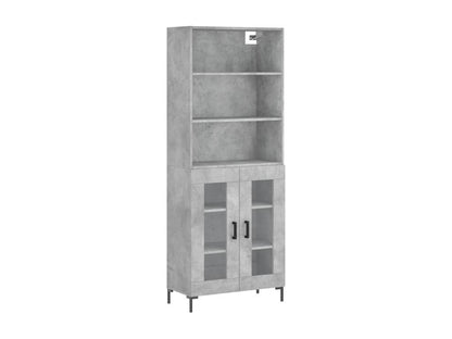 High sideboard, concrete grey, 69.5x34x180 cm, engineered wood