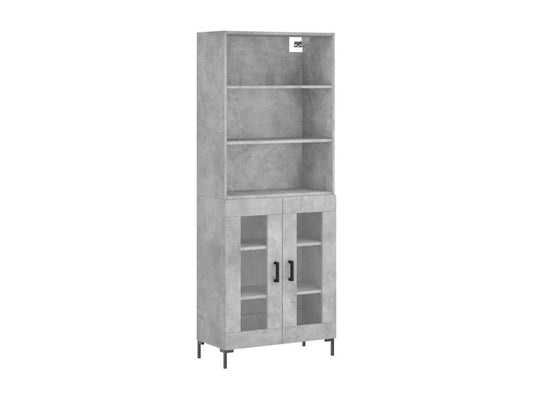 High sideboard, concrete grey, 69.5x34x180 cm, engineered wood