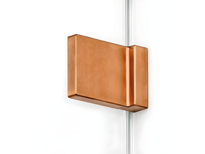 Meubiana 90x90cm Brushed Copper Shower Enclosure, Left-Hand Pivoting, Front Access