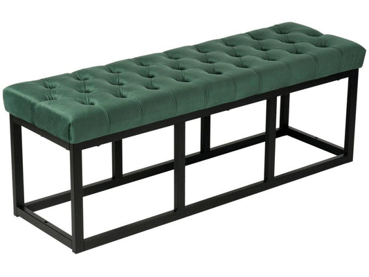 Bench - Velvet / Matte black metal - Green - Homzora
