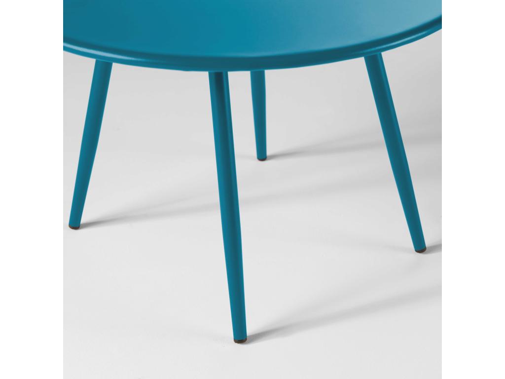 Set of 2 round blue steel coffee tables Homzora
