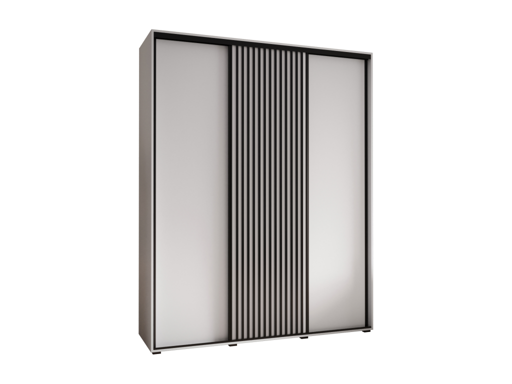 Meubiana 1 Sliding Door Wardrobe 235.2/200/45 3 Doors White/White