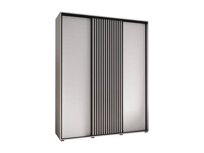 Meubiana 1 Sliding Door Wardrobe 235.2/200/45 3 Doors White/White