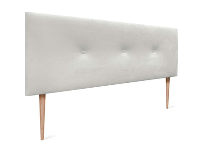 Meubiana Smooth Velvet Headboard with Buttons 145x115 with Bed Legs 120/135/140 - White