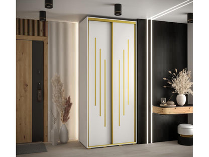 Homzora 8 Sliding Door Wardrobe 235.2/120/45 2 Doors White/White/Gold