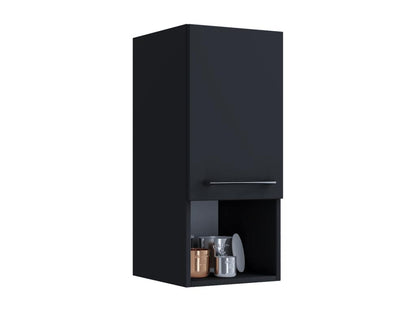 Meubiana Wood Bathroom Furniture Bathroom Cabinet Mid-Storage Cabinet Wall-Mounted Bathroom Furniture Shelf Meubiana DF Black