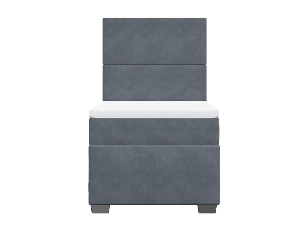 Meubiana bed base and mattress, dark grey, 90x190 cm, velvet