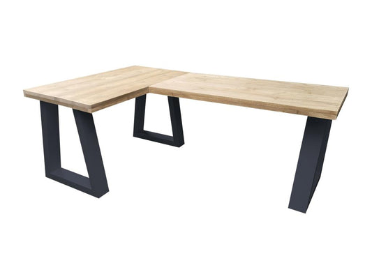 Homzora - Corner desk - Vancouver scaffolding wood - 180120 anthracite