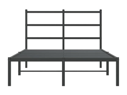 Metal bed frame without mattress, with black headboard, 120x200cm