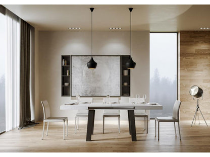 Extendable table 90x140/244 cm Bridge White Ash with Anthracite frame