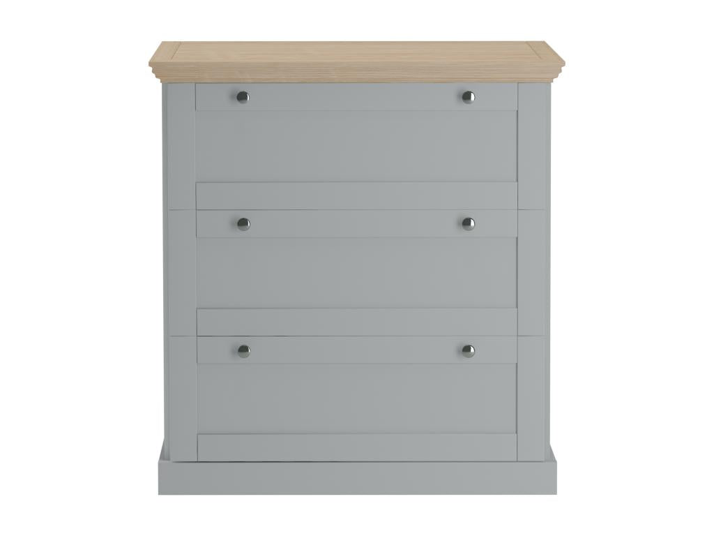 Chest of drawers with 3 drawers, Grey/Oak