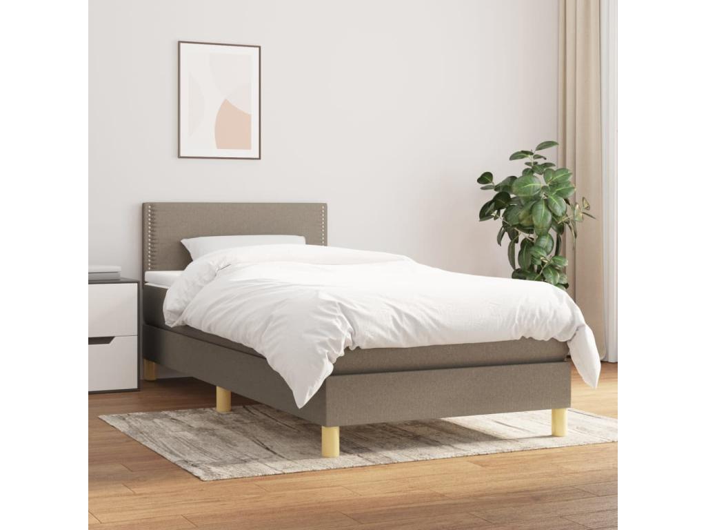 Upholstered bed base with Meubiana mattress 90x190 cm Fabric