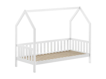 CABIN - Cabin Bed with Guardrails 90x200cm in Solid White Lacquered Pine