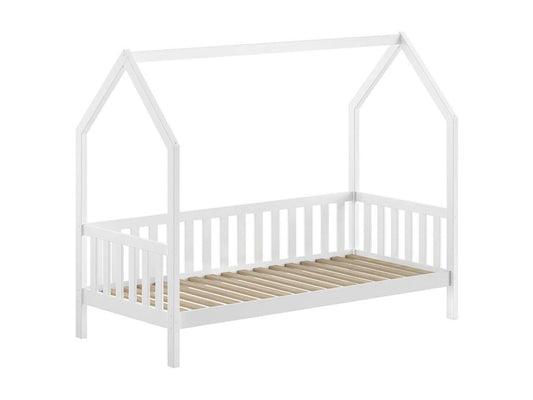 CABIN - Cabin Bed with Guardrails 90x200cm in Solid White Lacquered Pine