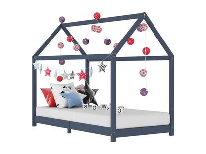 Children's bed frame, grey, solid pine wood, 90x200 cm