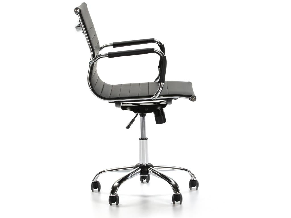 Homzora Reclining Office Chair, Black Synthetic Leather
