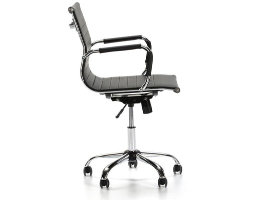 Homzora Reclining Office Chair, Black Synthetic Leather