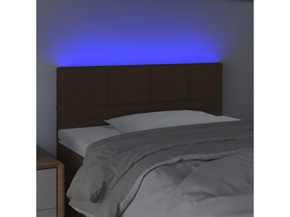 Dark Brown LED Headboard 90x5x78/88 cm Fabric