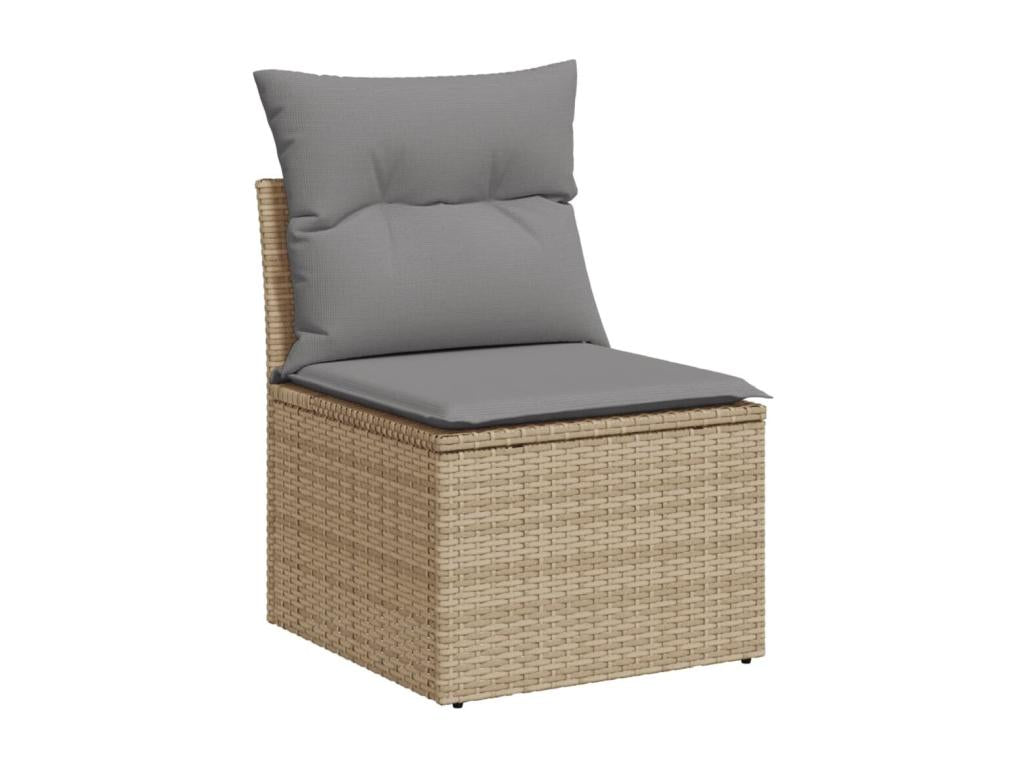 13-piece garden furniture set and cushions, méHomzora beige woven resin