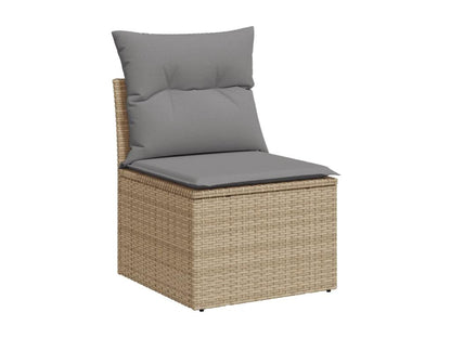13-piece garden furniture set and cushions, méHomzora beige woven resin