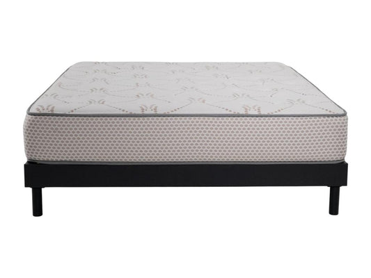 Meubiana White Foam Mattress Set - 140x200cm - Memory Foam Top Layer and Meubiana Grey Bed Base