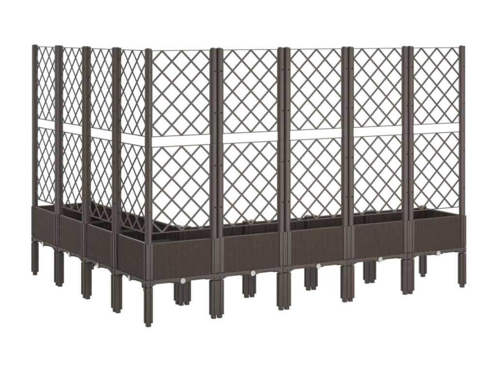 Planter with brown trellis 200x160x142 cm PP