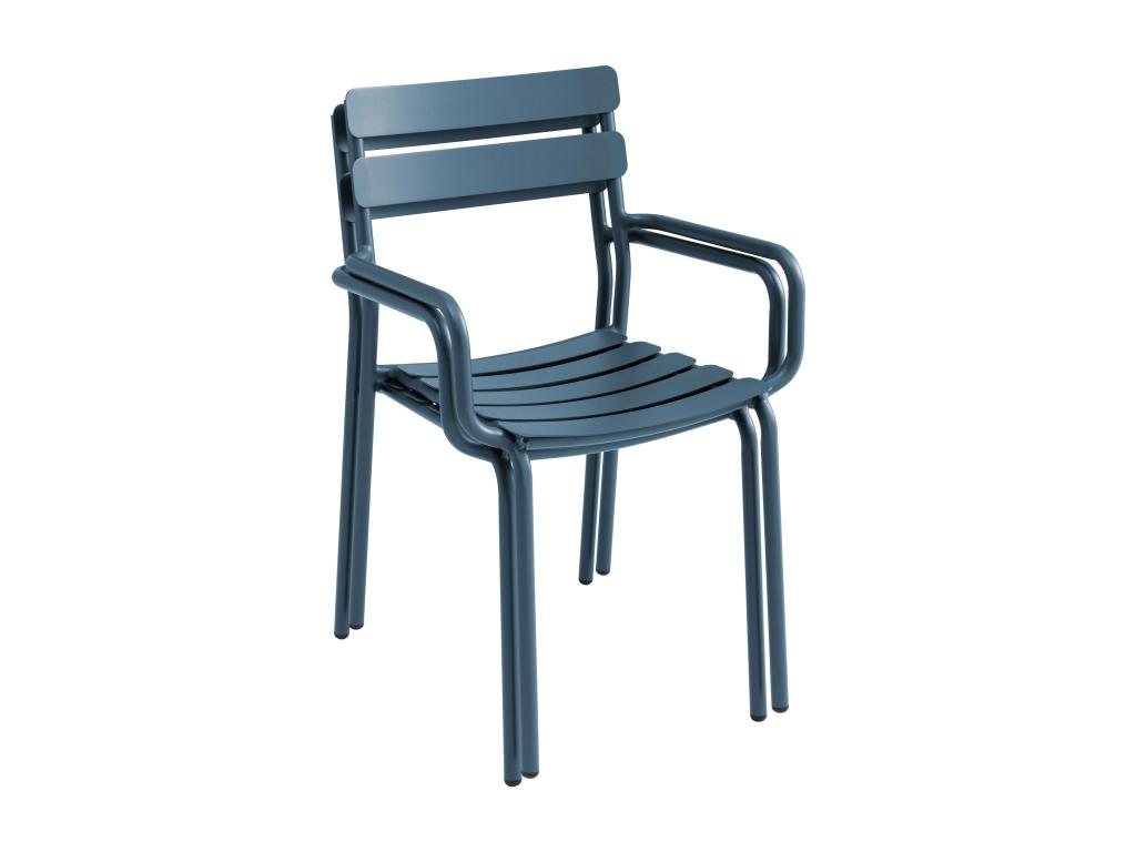 Dark blue aluminum patio chair